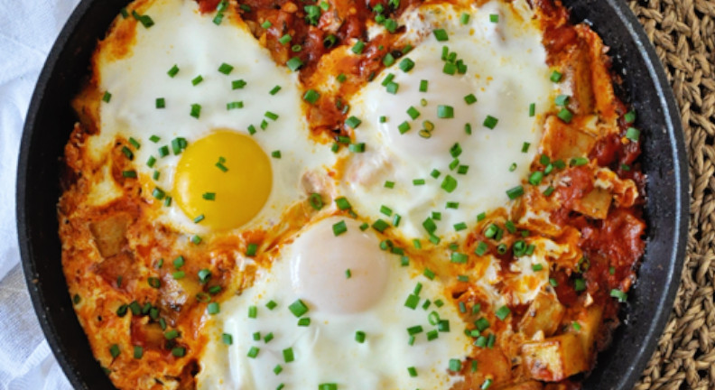 The Breakfast Skillet with Roasted Potatoes and Eggs