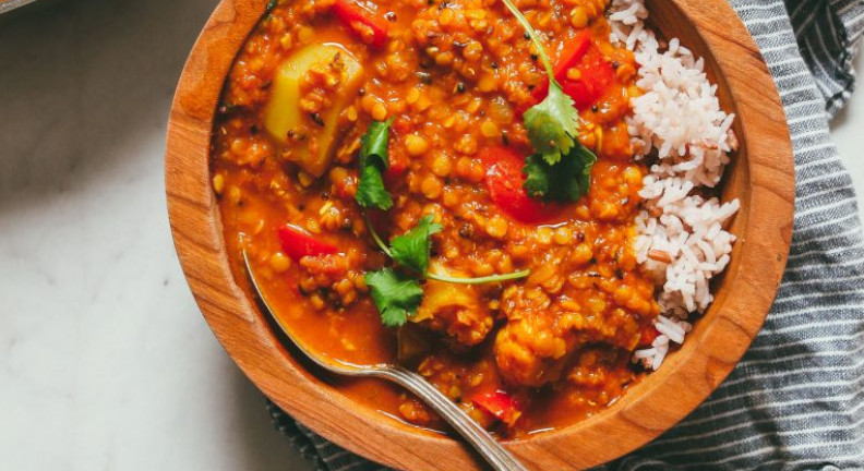 Potato Cauliflower Red Lentil Curry