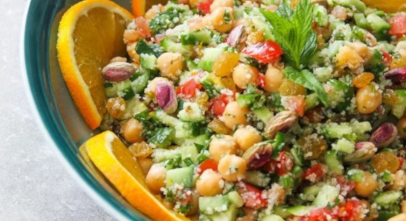 Chickpea, Bulgur, Mint, and Vegetable Salad